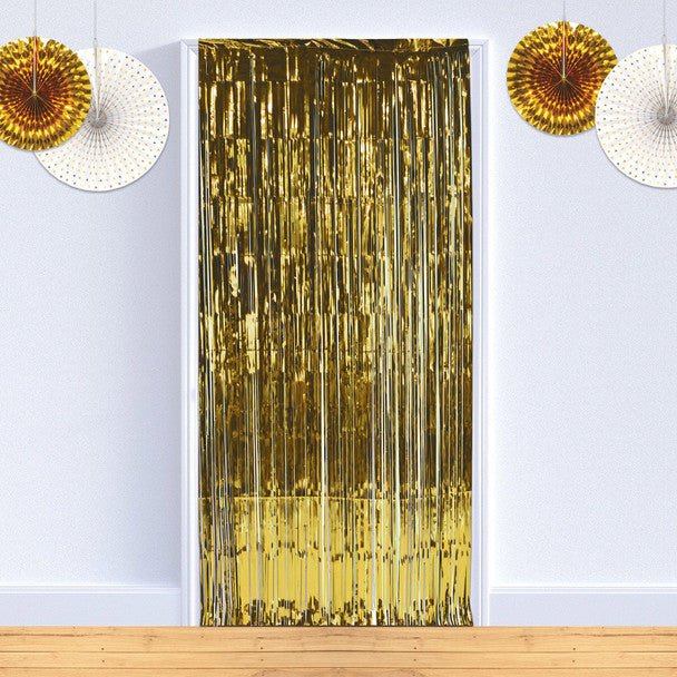 Metallic Doorway Curtain, Gold 3'x8' | 1 count - Zurchers