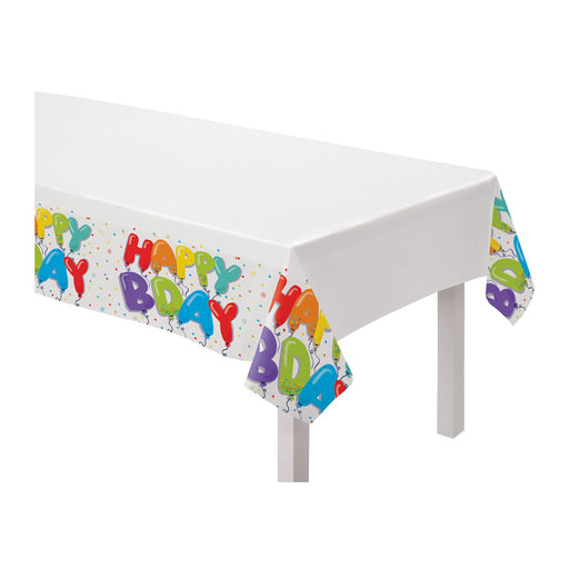 Birthday Balloons Plastic Tablecover 54" x 102" | 1 ct - Zurchers