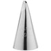 Wilton piping tip 59S made of stainless steel, shown upright with a curved, narrow petal-shaped opening and the engraving 'WILTON 59S' visible on the side.