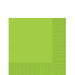 Kiwi green square paper napkin with embossed edging detail along the bottom and right sides, shown on a white background.