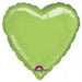 lime heart-shaped foil balloon with a smooth, shiny surface, featuring the Anagram logo at the bottom.