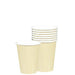 Stack of seven ivory paper cups with a white interior, one cup slightly in front of the others.