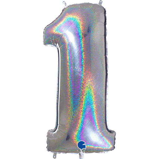 Holographic Jumbo Number Balloons 34" - Zurchers