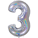 Holographic Jumbo Number Balloons 34" - Zurchers