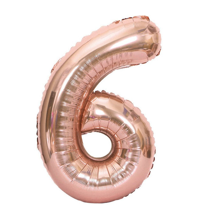 Rose Gold Jumbo Number Balloons 34" - Zurchers