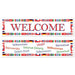 International 'Welcome' banner featuring colorful world flags and greetings in multiple languages: Welcome, Bienvenido, Bienvenue, Willkommen, Benvenuti, Välkommen, Vitajte, Velkommen, Selamat Datang, Dobro Dosli – perfect for classrooms, multicultural events, and global-themed parties.