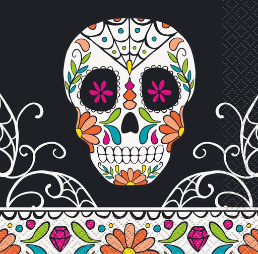 Day of the Dead Skull Beverage Napkins | 24ct - Zurchers
