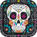 Day of the Dead Skull Square Dinner Plates 9" | 8ct - Zurchers
