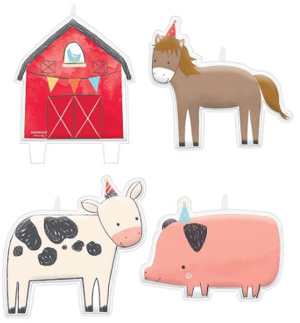 Barnyard Birthday Party Birthday Candles | 4ct - Zurchers