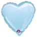 pastel blue heart-shaped foil balloon with a smooth, shiny surface, featuring the Anagram logo at the bottom.
