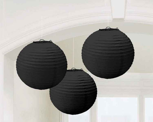 Black Paper Lanterns | 3pc, 9.5"