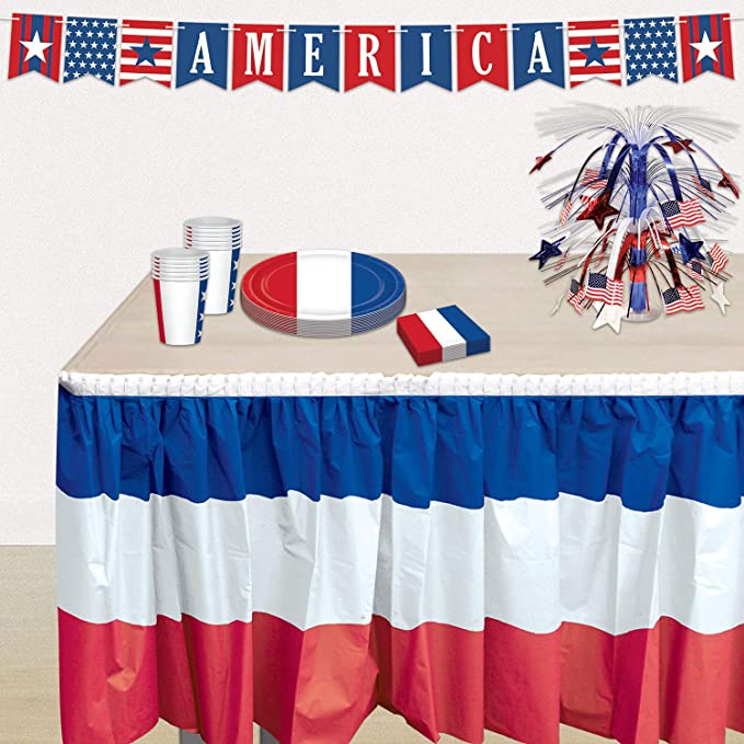 Patriotic Pleated Table Skirting | 1 ct - Zurchers