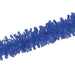 Blue tissue paper fringe garland with a crinkled texture, displayed diagonally on a white background.