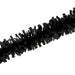 Black fringe garland with dense, shredded paper texture shown in a diagonal orientation against a white background.
