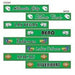 Green gambling-themed street signs featuring the names of famous casino and gambling destinations, including Atlantic City, Monte Carlo, Las Vegas, Reno, Bahamas, Lake Tahoe, Macau, and Riverboat. Each sign is decorated with related graphics like dice, poker chips, and cards.