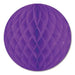 Purple honeycomb paper decoration ball with a diamond pattern design, shown against a white background.
