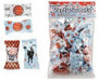 Bag of Party Sweets peppermint creams in basketball-themed wrappers – packaging features a clear window and red label with 'Party Sweets' branding, filled with individually wrapped candies in orange, white, and light blue foil with basketballs, hoops, nets, and player silhouettes – four sample candies shown on the left for detail – perfect for sports parties, team events, and basketball-themed celebrations.