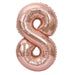 Rose Gold Jumbo Number Balloons 34" - Zurchers