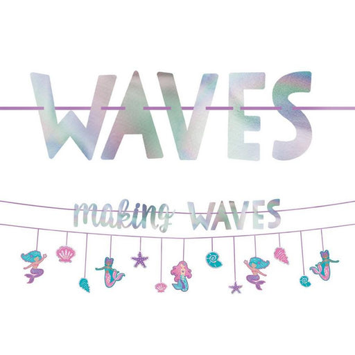 Iridescent Shimmering Mermaids Making Waves Banners, 12ft | 2ct - Zurchers