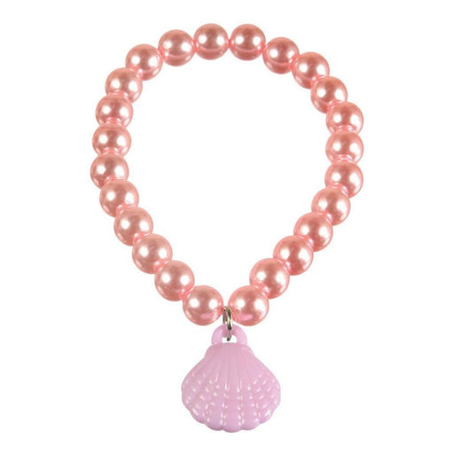 Shimmering Mermaids Pink Seashell Plastic Bead Bracelets, 2.6in | 4ct - Zurchers