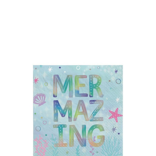 Iridescent Shimmering Mermaids Beverage Napkins | 16ct - Zurchers