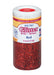 Container of Spectra Sparkling Crystals glitter in red, 4 oz (113.3 g), with a red flip-top lid. The label features the Spectra brand name prominently in red glittery font, includes the word 'Glitter' with translations 'Brillo' and 'Brillant', and indicates the color as 'Red'. It displays an AP seal for non-toxicity, a Made in USA emblem, and a bilingual layout in English, Spanish, and French.