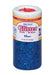 Container of Spectra Sparkling Crystals glitter in blue, 4 oz (113.3 g), with a red flip-top lid. The label features the Spectra brand name prominently in red glittery font, includes the word 'Glitter' with translations 'Brillo' and 'Brillant', and indicates the color as 'Blue'. It displays an AP seal for non-toxicity, a Made in USA emblem, and a bilingual layout in English, Spanish, and French.