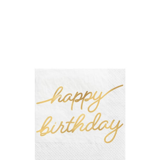 Golden Age Birthday Metallic Gold Paper Napkins 5" | 16ct - Zurchers