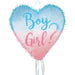 Gender Reveal Heart Pull String Pinata, 17.5" x 17.25"