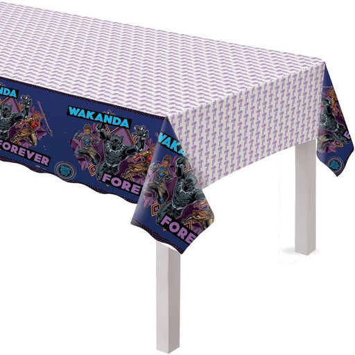 Marvel Black Panther Wakanda Forever Plastic Tablecover 96" | 1ct - Zurchers