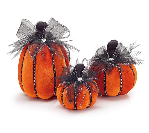Large Foam Pumpkin Velvet Decoration | 1 ct - Zurchers