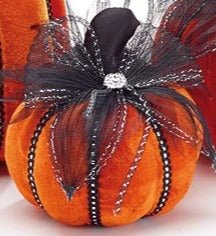 Small Foam Pumpkin Velvet Decoration | 1 ct - Zurchers