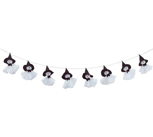 HALLOWEEN GHOST GARLAND WITH WITCH HATS 34" | 1ct - Zurchers