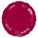Round burgandy foil balloon with a shiny, smooth surface, featuring the Anagram logo at the bottom.
