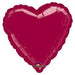 burgundy heart-shaped foil balloon with a smooth, shiny surface, featuring the Anagram logo at the bottom.