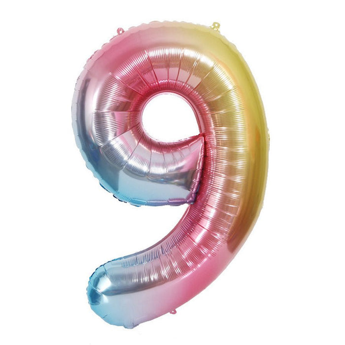 Rainbow Jumbo Number Balloons 34" - Zurchers