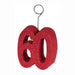 Red glittery '60' shaped balloon or card holder, designed to celebrate a 60th birthday or anniversary. The number is made of thick material and includes a metal wire extending from the top with a circular clip for holding balloons, photos, or cards.