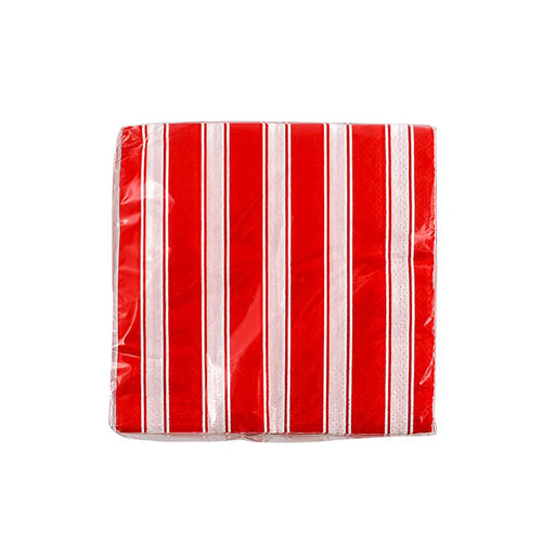 Carnival Striped Red & White Beverage Napkins | 1ct - Zurchers