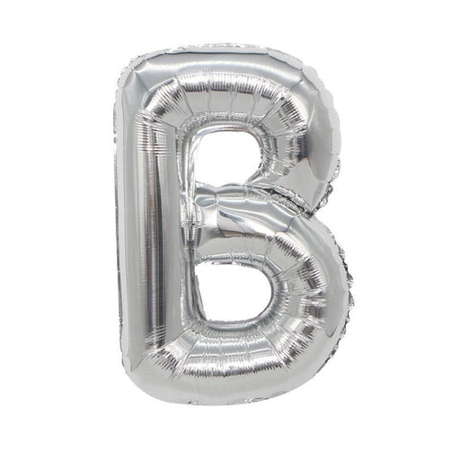 Air Filled Silver Mylar ''B'' Letter Balloon, 16"| 1 ct - Zurchers