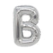 Air Filled Silver Mylar ''B'' Letter Balloon, 16"| 1 ct - Zurchers