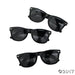 Set of three black plastic sunglasses with dark lenses, styled in a classic wayfarer design, arranged against a white background.