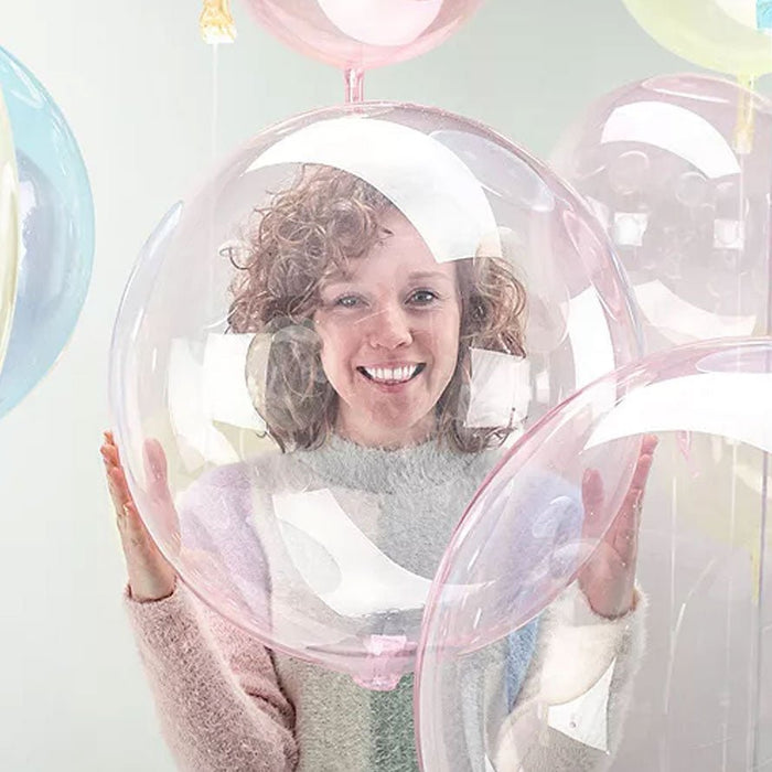 Crystal Clearz Bubble Balloon Dark Pink 18'' | 1 ct - Zurchers