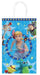 Toy Story-themed party favor bag with a blue background decorated with stars and character silhouettes. The front features Bo Peep in the center, surrounded by Buzz Lightyear, Forky, Duke Caboom, Ducky, and Bunny. The bag has white handles.