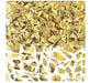 Pile of metallic gold confetti pieces in irregular shapes scattered across a surface.