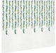 White table cover decorated with cascading green vine patterns along the edges.