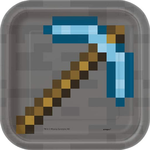 Minecraft Square Paper Plates 7" | 8 ct - Zurchers