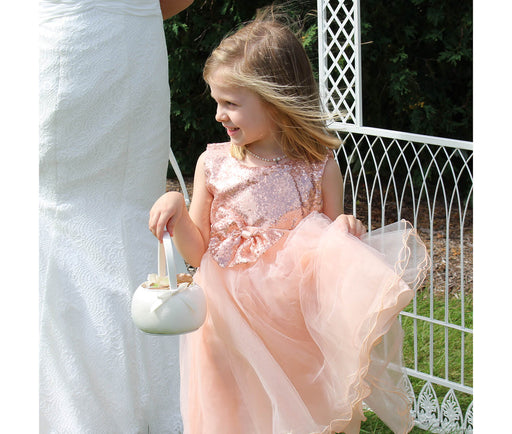 Lillian Rose Off White Satin Flower Girl Basket | 1ct - Zurchers