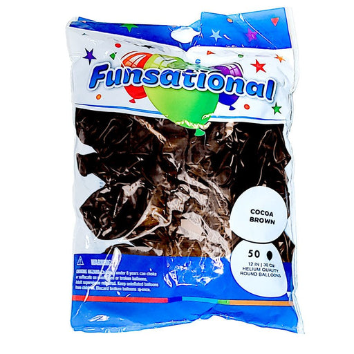 Cocoa Brown Funsational 12" Latex Balloons | 50ct - Zurchers