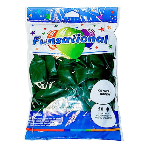 Crystal Green Funsational 12" Latex Balloons | 50ct - Zurchers