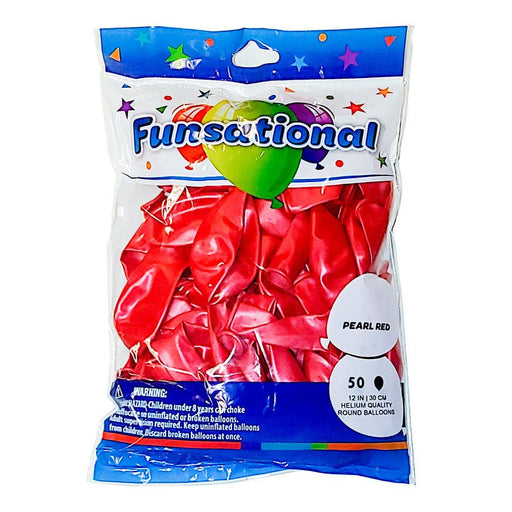 Pearl Red Funsational 12" Latex Ballons | 50ct - Zurchers